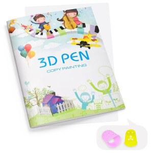 데이커 3D 프린팅 드로잉북, 재사용 가능한 40가지 생생한 패턴 템플릿과 PVC 투명 보드, 두꺼운 종이 페인팅 그래피티 스텐실로 펜 DIY 선물 제공