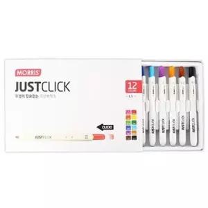 [문구/오피스] 뚜껑없는 클릭형 유성매직 네임펜 12색세트