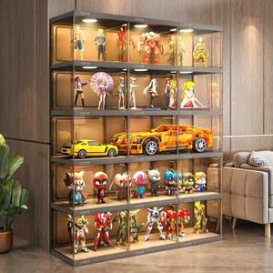 아크릴 조명 블랙 피규어 쇼케이스 장식장 자석형 대형 보관함