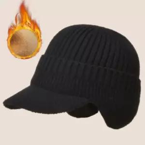 [옷자락] 남자 여자 골지 니트 털안감 보온 귀달이 모자