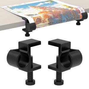 GFYYBKJ 다이아몬드 페인팅 캔버스 테이블 클램프 세트, 롤 홀더, 아트 키트 및 공예 액세서리, DIY 화가를 위한 선물(블랙)