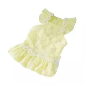 [반려] 강아지 봄원피스 프릴 옐로우 1P 애견 산책 드레스