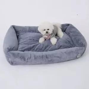 [반려] 강아지 사각 극세사 쿠션 특대 그레이 1P 고양이 방석