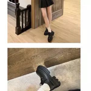 여성용 빈티지 캐주얼 플랫 소가죽 키높이 더비 스니커즈 로퍼 패피5