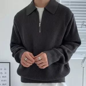 [다잇템] 남자 캐쥬얼 클래식 빅사이즈 하프집업 니트