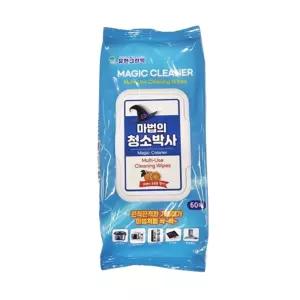 마법의청소박사 물티슈 60매 캡형청소용물티슈 찌든때