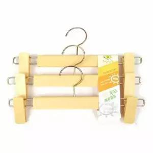 일조 HAC362L1 햇살 우드 바지걸이 3p 집게 바지 옷걸이 행거