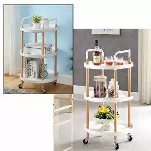 원형 TVL304D5 3단 트롤리 수납선반 이동식 주방 거실 정리선반