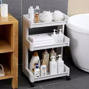 키밍 YIQ987S2 이동 트롤리 3단 심플 욕실 수납선반 정리함