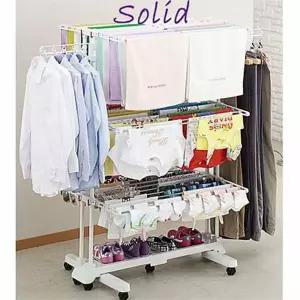 국산 QPC863C2 프리미엄 솔리드 6단빨래건조대-화이트 스텐드