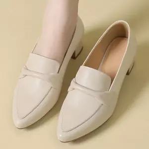 진가죽 플랫 가보시 미들굽 쿠셔닝 펌프스 단화 여자신발 원템5