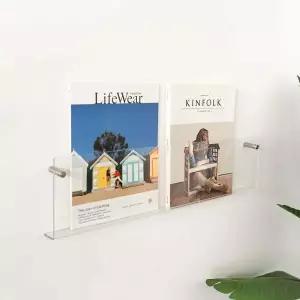 인테리어 CET867J0 투명 벽선반 잡지꽂이 카페 책 수납 진열대 60cm