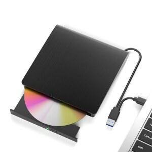 외장 블러레이 드라이브, 휴대용 3D 블루레이/DVD 노트북용 50G 디스크 R/W USB 3.0 타입-C 블루레이 버너, Windows, Mac OS, Linux와 호환되는 버너 지원