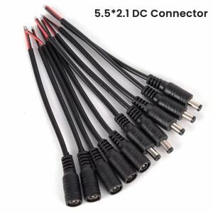 22AWG DC 커넥터 5.5x2.1mm 남성여성 전원 케이블 잭 LED 스트립 라이트 CCTV 용 15cm 5-12V 어댑터 연장