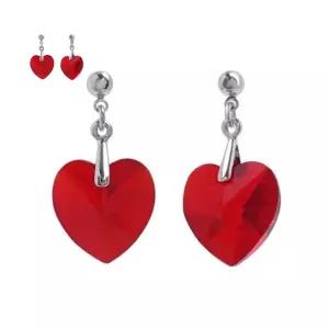 E628 레드 볼드하트 크리스탈 오스트리아 귀걸이 여자