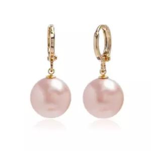 모임 피치 진주 오스트리아 골드 원터치 귀걸이 E474 12mm