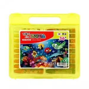 거북이 크레파스 36색 어린이 아동 유치원 어린이집 신학기 미술 준비물