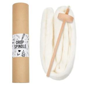 핸드메이커 8인치 원사 스피너 초보자용 방적 키트, 드롭 스핀들로 바퀴 짜기 손 조각용 실을 만듭니다