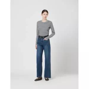 [롯데백화점]씨씨콜렉트 사선 절개 와이드 데님 팬츠 C253PSA401