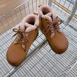 겨울 캐주얼 빈티지 여자 부츠 플랫 면화 신발 러블리 키높이 기모 미들부츠 다올4