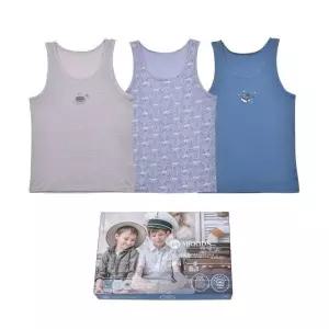 고신축 고래패턴 순면 남아 어린이 민소매 런닝 3매입 속옷