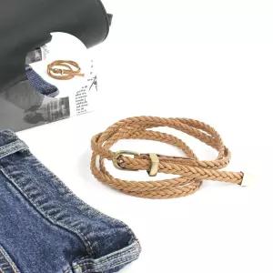 정장 슬랙스 슬림 브라운 여성 가죽벨트 꽈배기