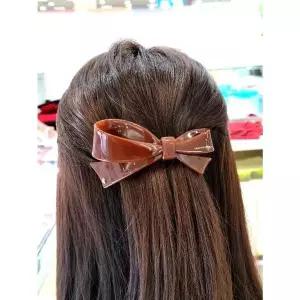 [하프클럽/ 주얼리] 세이브존05 프랑스 리본 중 자동핀(초코브라운)0 RRDE240201