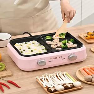 전기멀티쿠커 냄비 미니그릴 꾼만두 반반그릴팬 바베큐 샤