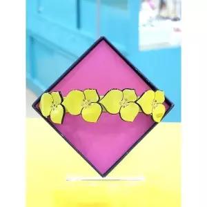 [하프클럽/ 주얼리] 세이브존05 프랑스 4플라워 중대 자동핀(연두투톤)2 RRDB24