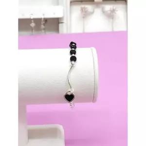 [하프클럽/ 주얼리] 세이브존05 순은 Lovely 하트 팔지(오닉스)02 RD23070078