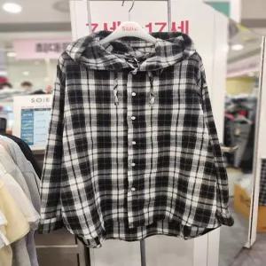 주니어 세이브존01 유니 체크후드셔츠 26s5331