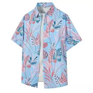 캐주얼 남성용 솔리드 셔츠 빅사이즈 반팔 터틀넥 원픽1