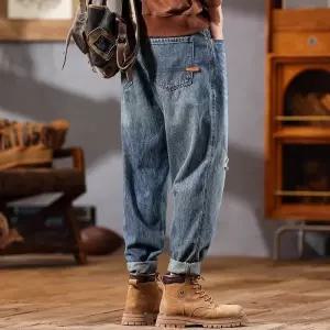 남성 나들이에 어울리는 배기핏 청바지 찢어진 스트레이트 빈티지 테이퍼드 배기 C06Z19 MODU1