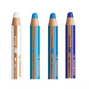 스타빌로 우디 색연필 3IN-1 일반 블루 4색 세트