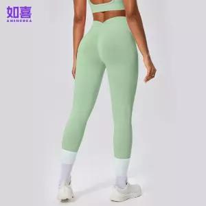 팬츠 여자바지 심리스 하이웨스트 요가 피트니스 힙업 스포츠 스키니 주름 9부 원템1