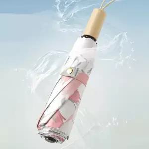 우산 3단 접이식 양산 우드