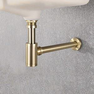 트랩커버 배관 트랩 세척 파이프 욕실 싱크 블랙 브러시드 골드 크롬 황동 바디 세면대 폐기물 배수구 연결