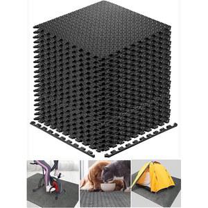 월사이 운동 매트 퍼즐 폼 체육관 바닥재 커버 20 SQ.FT 연동 매트와 EVA 바닥 타일 홈 장비 운동용 블랙