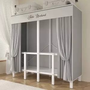 간이 조립식 비키니 드레스룸 접이식 커튼행거 원룸