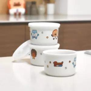 블루마마 캐릭터 도자기 용기 250ml 3종 세트 돌 선물 BNA