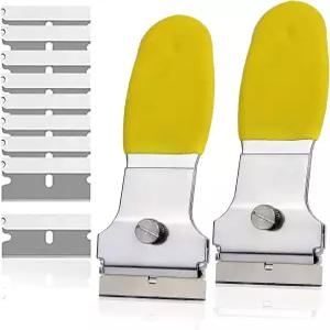 다용도 스크래퍼 청소 도구 2팩 스펠로이 면도날 세트 스토브탑 벽 오븐 페인트 코르크 라벨 스티커 타일