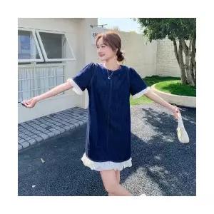 여성 청치마 소프트 퍼프 데님 스커트 롱 DUCHI1