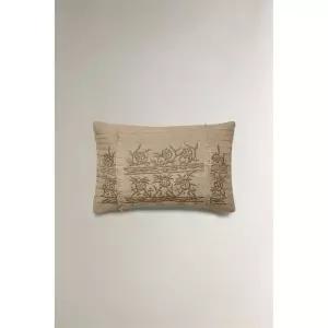 [ZARA] 자라 자수 쿠션 커버 - 라이트 베이지 3533253