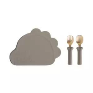 블루마마 실리콘 흡착식판 방짜유기 수저 세트 유아식 BNA