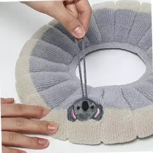 원형 극세사 도넛 변기커버 베이지 변기쿠션 변기시트