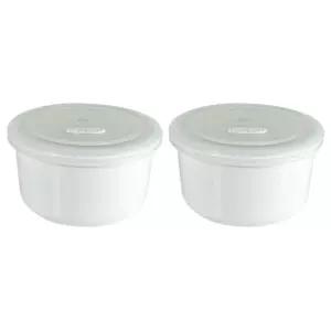 블루마마 유아 이유식 도자기 밀폐용기 400ml화이트X2 BNA