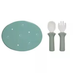 블루마마 유아식기 식판뚜껑 간식 접시 스푼포크 세트 BNA