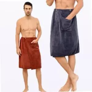 스커트 가운 샤워 목욕 남자 극세사 홈웨어