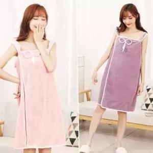 보들 샤워가운 리본 극세사 편한