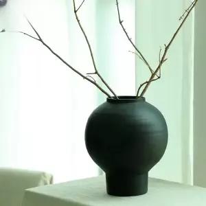 도자기 항아리 달항아리 블랙 오브제 대형 달 달항아리화병 거실